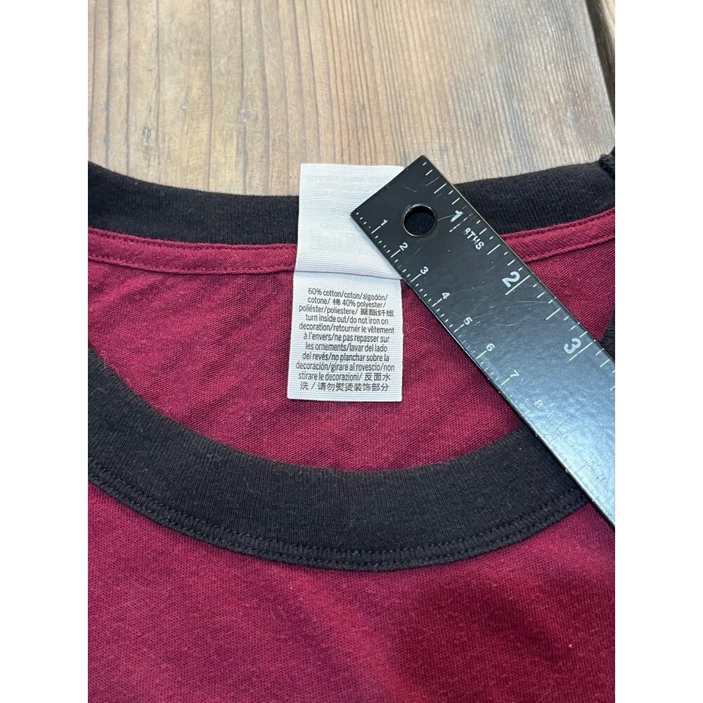 Pink Victoria's Secret Sequin/Velvet T-Shirt Womens M Burgundy Long Sleeve - Picture 5 of 8